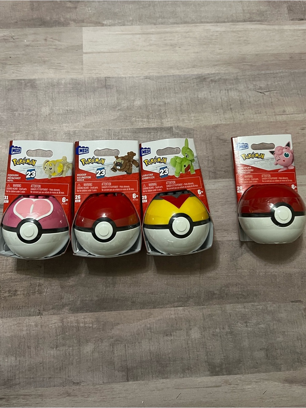 MEGA Pokémon Series 23 Lot Larvitar Fidough Bidoof Plus Jigglypuff NEW